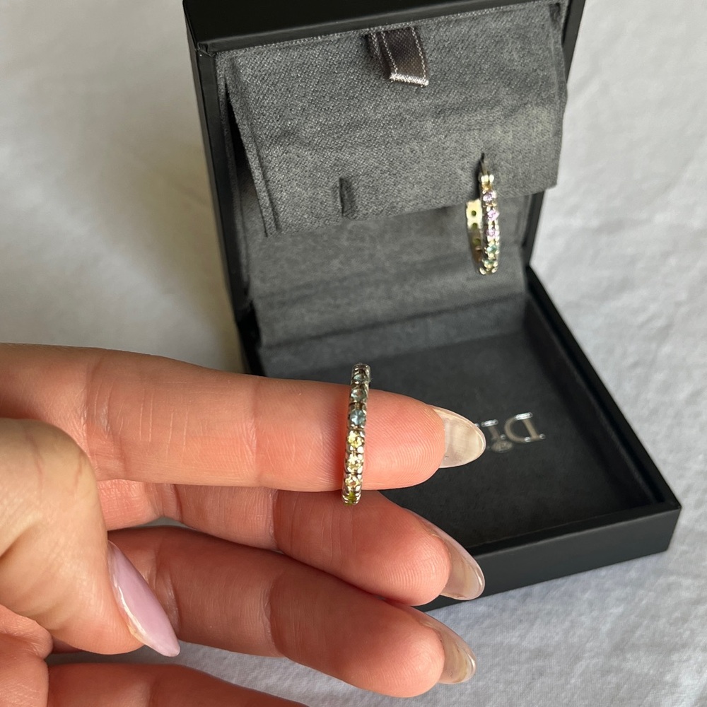 Sterling Silver Rainbow Hoops View 6